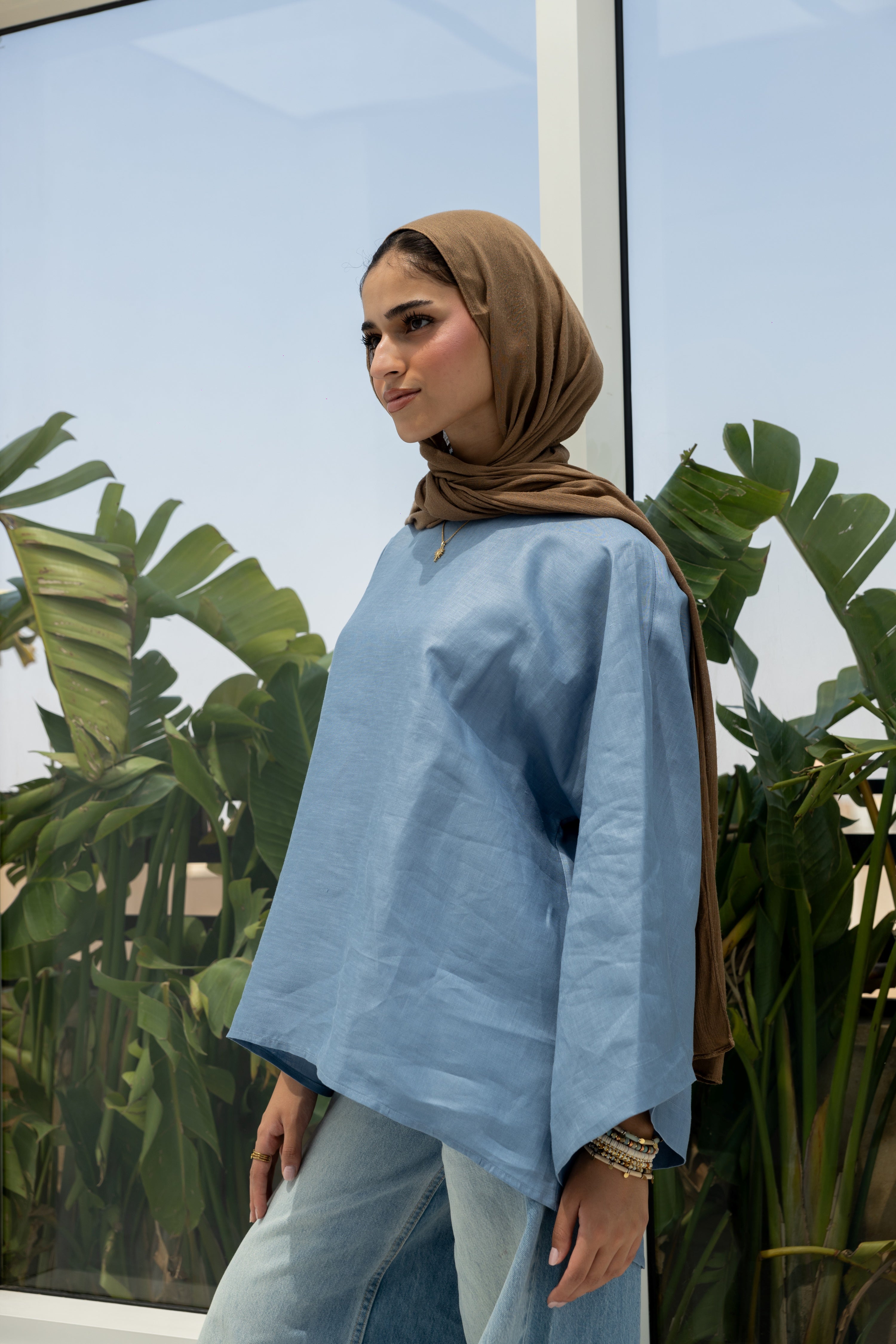 Pure Cloud Top in Indigo
