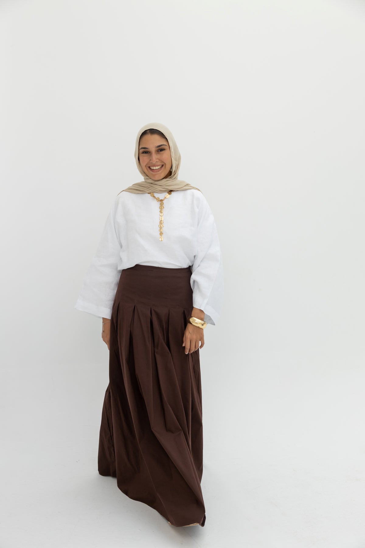 Cocoa Fold Skirt in Brown