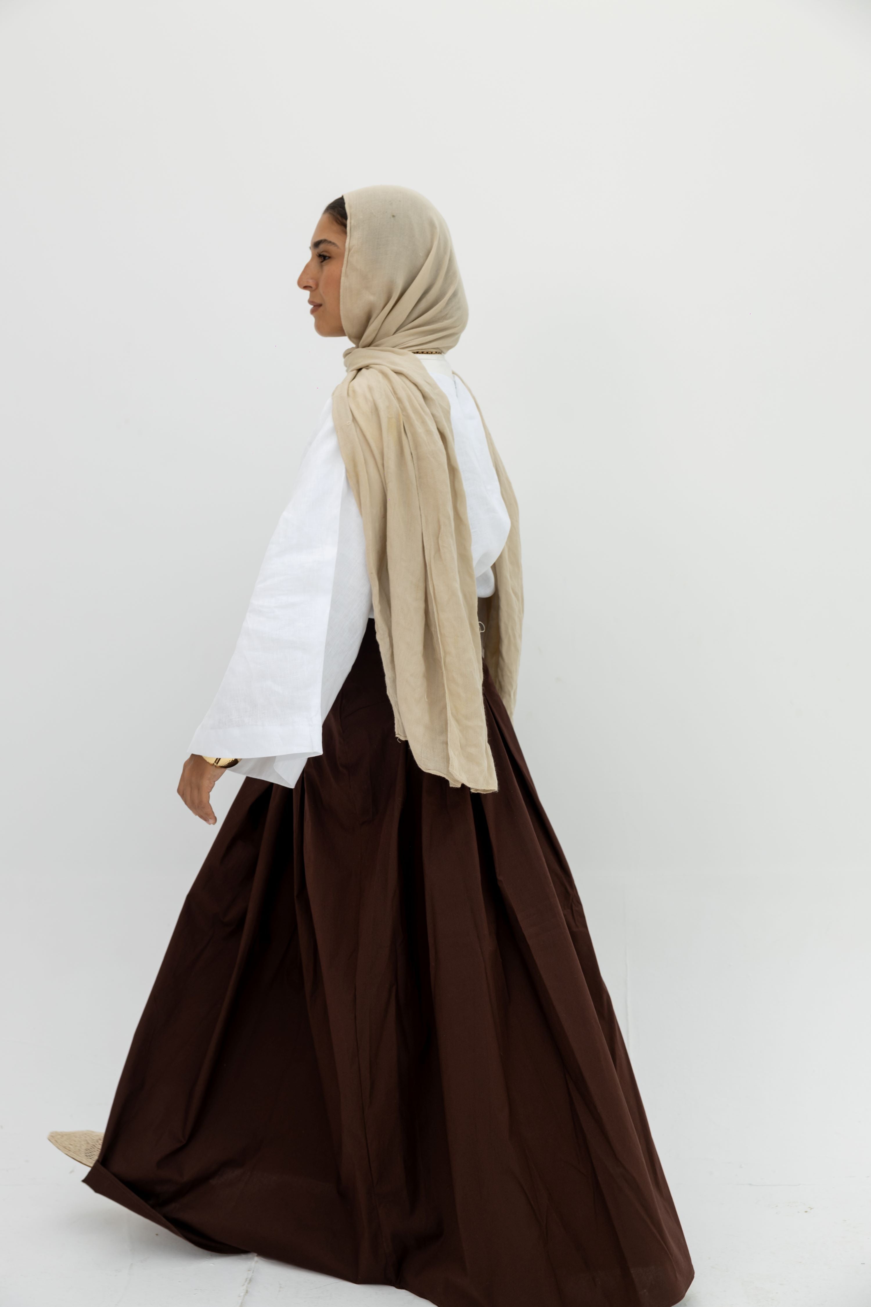 Cocoa Fold Skirt in Brown