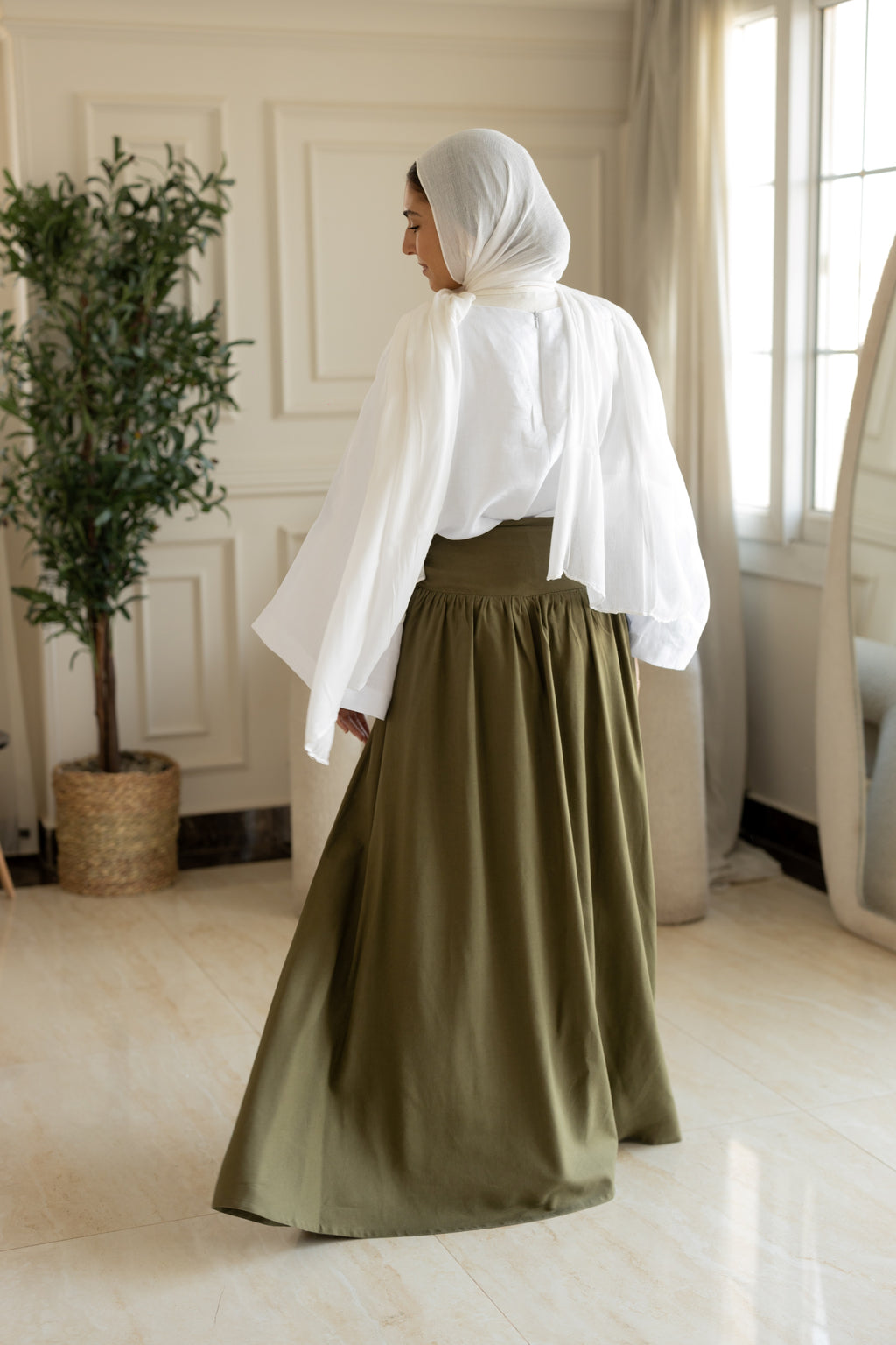 Forest Drape Skirt in Olive