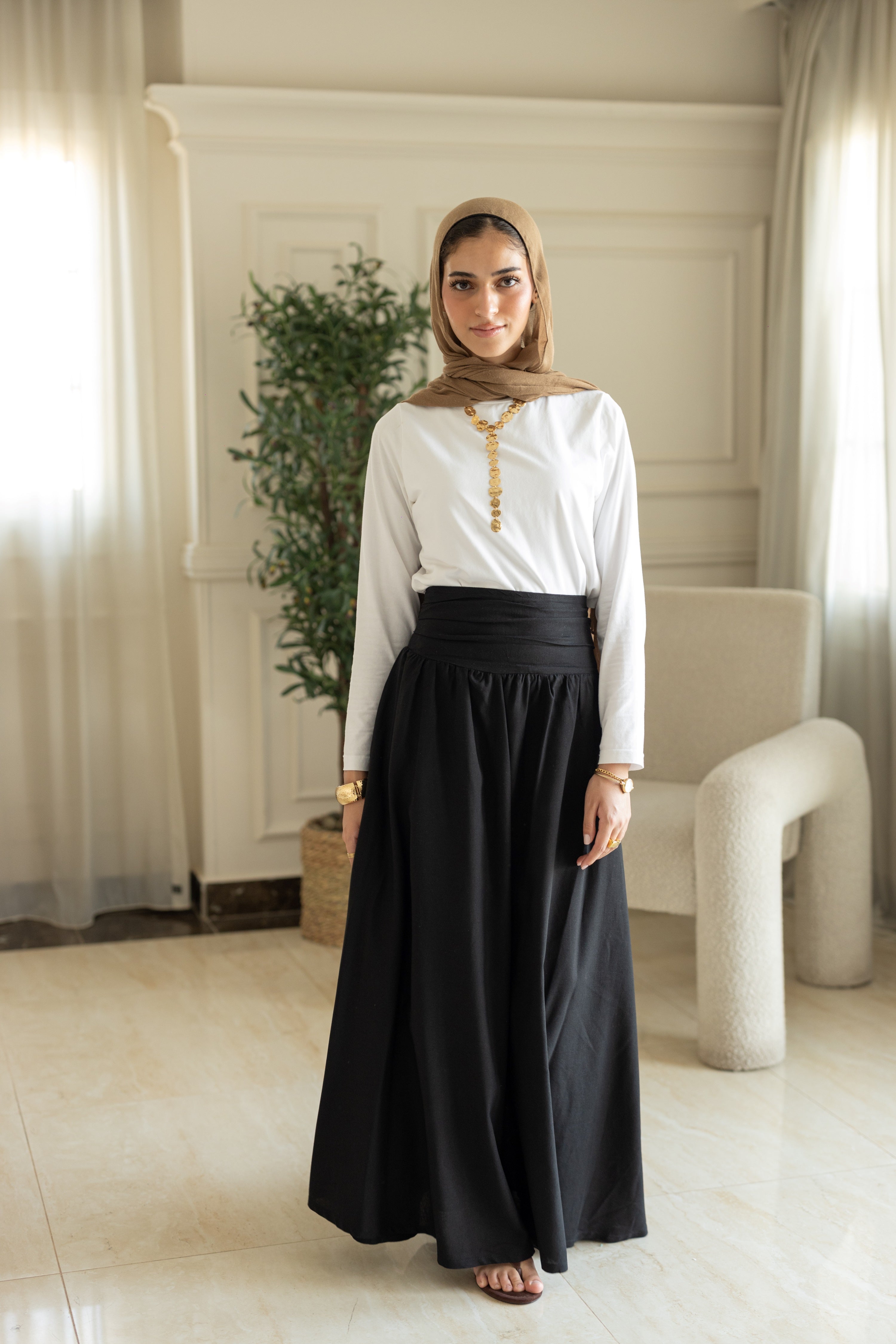 Noir Drape Skirt in Black